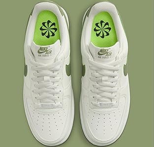 Nike Air Force 1 Low Women's, White-green (3808-106), 7.5 : Amazon